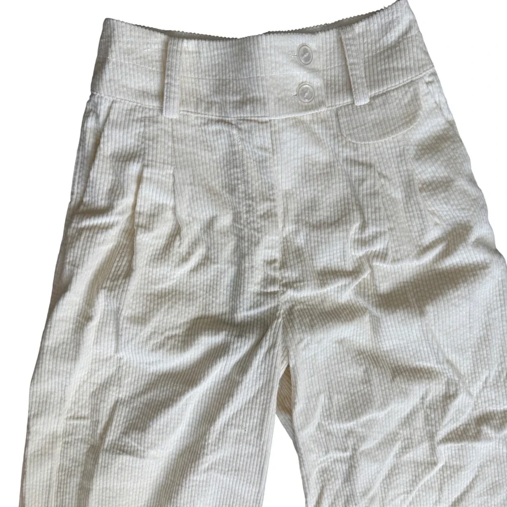 Farm Rio, off-white double waistband pants NWT small corduroy‎